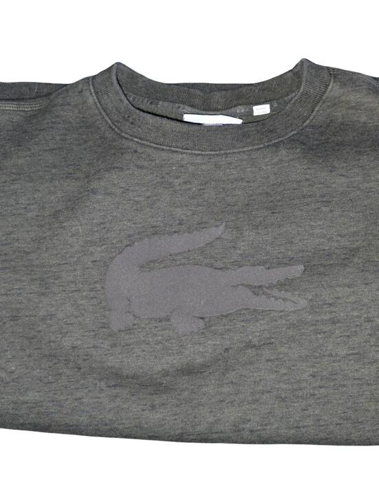 Lacoste Other - Lacoste Men's XL Sweater Felt Crocodile Crew Neck Olive Green Tonal